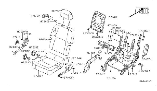 2009 Nissan Xterra Front Seat Diagram 5