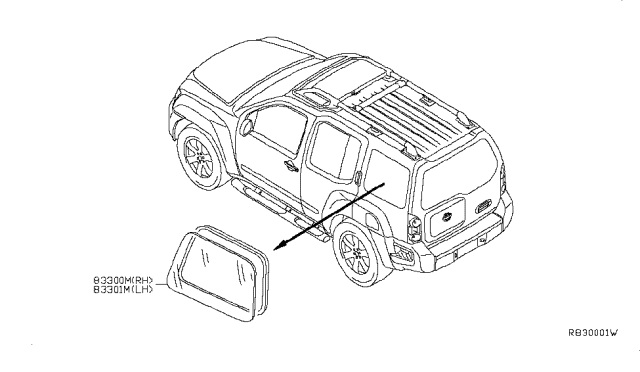 2014 Nissan Xterra Side Window Diagram 2