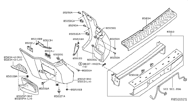 2007 Nissan Xterra Rear Bumper Diagram 1