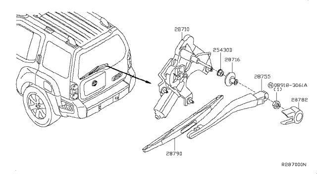 2007 Nissan Xterra Seal-Pivot Diagram for 28716-EA000