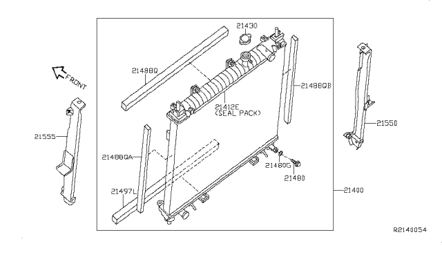 2014 Nissan Xterra Radiator,Shroud & Inverter Cooling Diagram 5