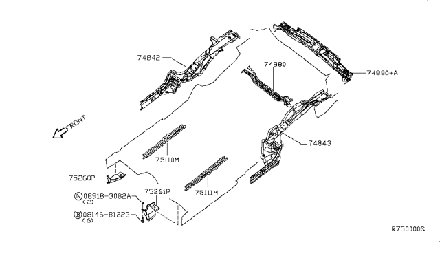 2014 Nissan Xterra Member & Fitting Diagram