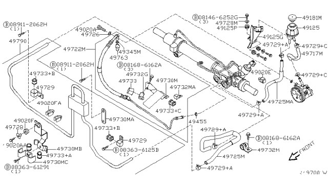 2008 Nissan Xterra Power Steering Piping Diagram