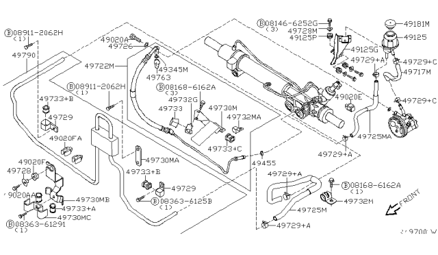 2011 Nissan Xterra Bolt Diagram for 01121-00734