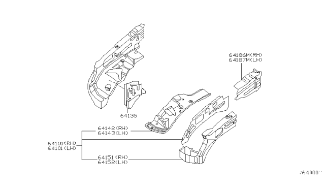 2010 Nissan Xterra Hood Ledge & Fitting Diagram