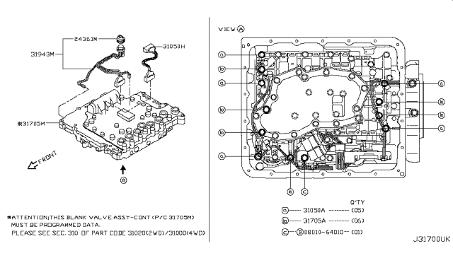 2006 Nissan Xterra Control Valve (ATM) Diagram