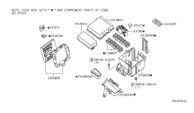 2010 Nissan Xterra Label-Fuse Block Diagram for 24313-ZZ80A