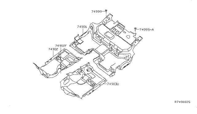 2010 Nissan Xterra Floor Trimming Diagram