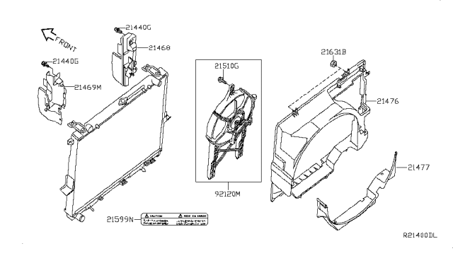 2014 Nissan Xterra Radiator,Shroud & Inverter Cooling Diagram 2
