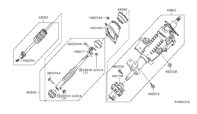 2015 Nissan Xterra Column-Steering Tilt Diagram for 48810-9CF0A