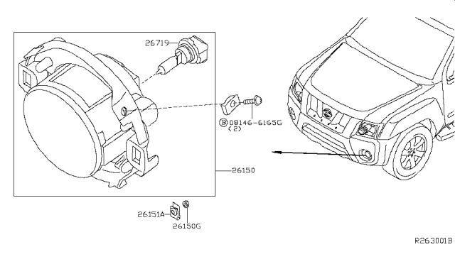 2007 Nissan Xterra Fog,Daytime Running & Driving Lamp Diagram 2