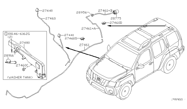 2008 Nissan Xterra Windshield Washer Diagram 2