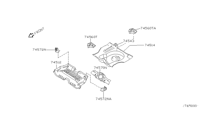 2002 Nissan Sentra Bracket-Muffler Mounting Diagram for 74560-5M130