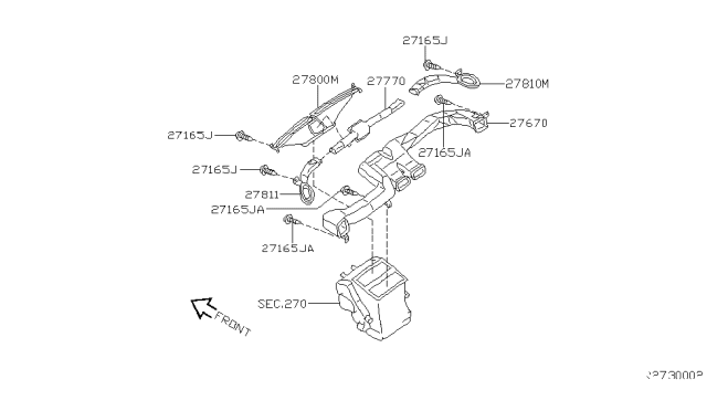 2000 Nissan Sentra Nozzle & Duct Diagram