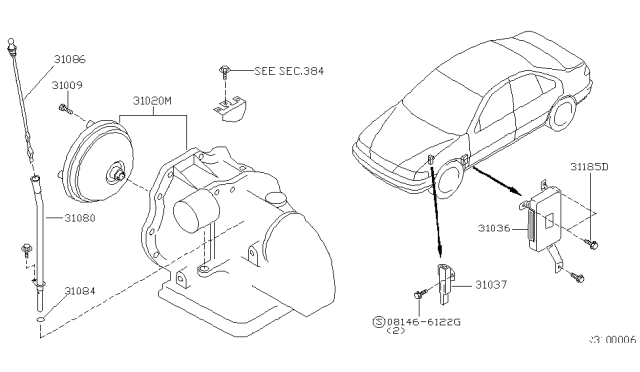 2002 Nissan Sentra Auto Transmission,Transaxle & Fitting Diagram 2