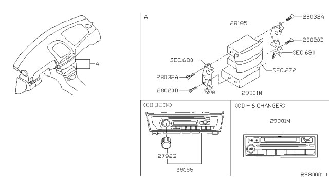 2006 Nissan Sentra Volume Knob Diagram for 28043-6Z500