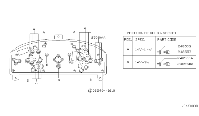 2001 Nissan Sentra Instrument Meter & Gauge Diagram 6