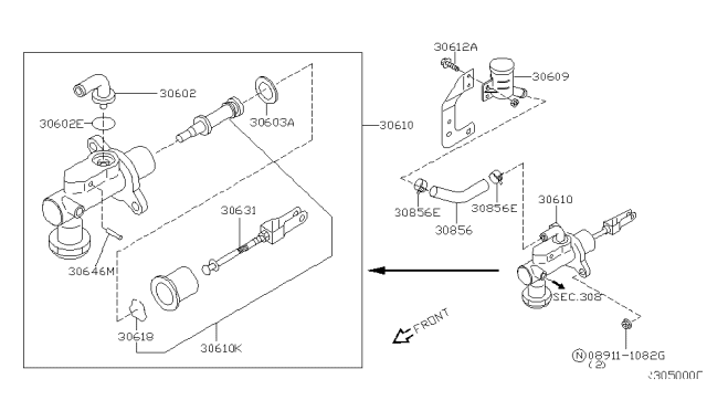 2003 Nissan Sentra Clutch Master Cylinder Diagram 1