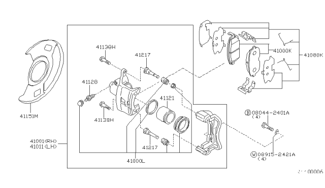 2001 Nissan Sentra Front Brake Diagram 1