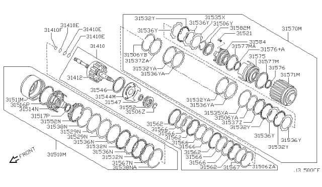 2005 Nissan Sentra Clutch & Band Servo Diagram 3