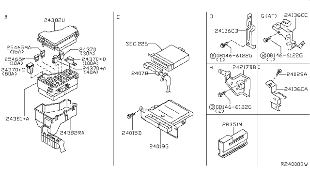 2004 Nissan Sentra Harness Assembly-EGI Diagram for 24011-4Z816