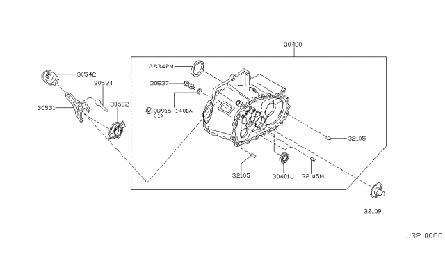 2003 Nissan Sentra Transmission Case & Clutch Release Diagram 3