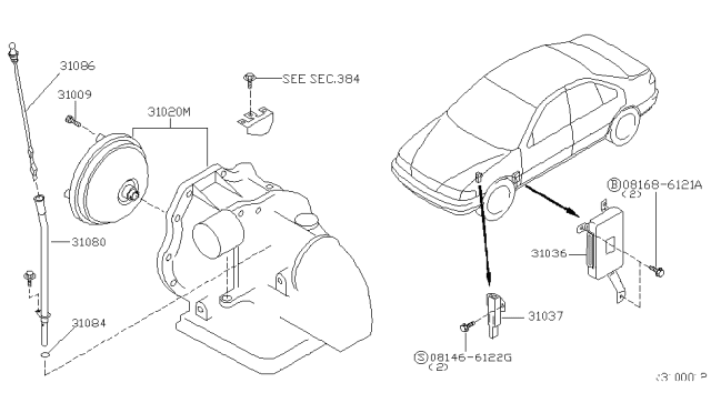 2005 Nissan Sentra Automatic Transmission Assembly Diagram for 310C0-3AX60