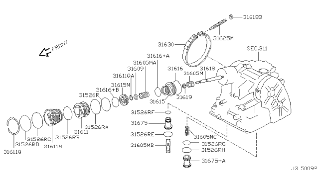 2003 Nissan Sentra Clutch & Band Servo Diagram 5