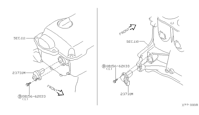 2001 Nissan Sentra Distributor & Ignition Timing Sensor Diagram 1