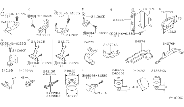 2000 Nissan Sentra Bracket-Connector Diagram for 24236-4Z012