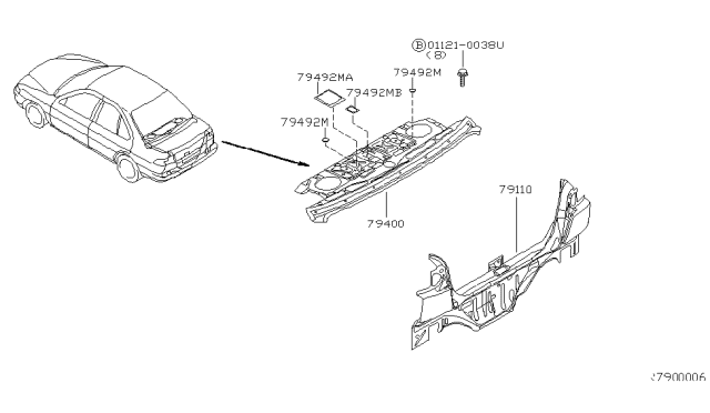 2004 Nissan Sentra Rear,Back Panel & Fitting Diagram 2