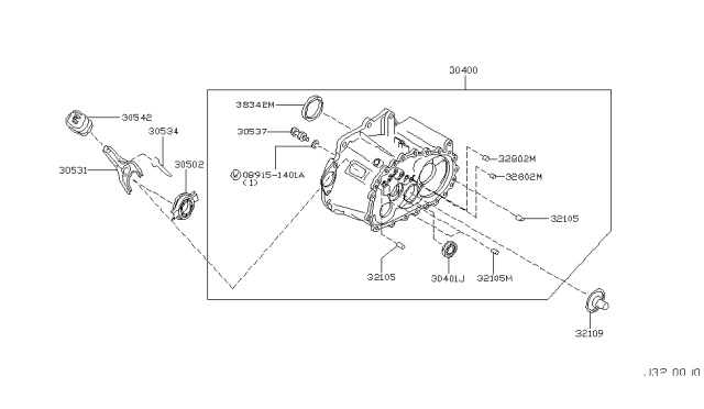 2003 Nissan Sentra Transmission Case & Clutch Release Diagram 4