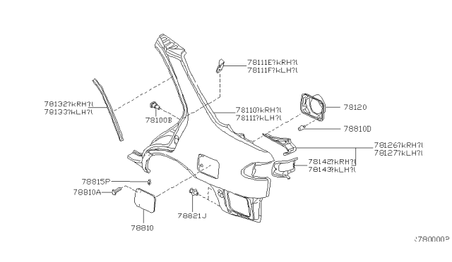 2003 Nissan Sentra Rear Fender & Fitting Diagram 2