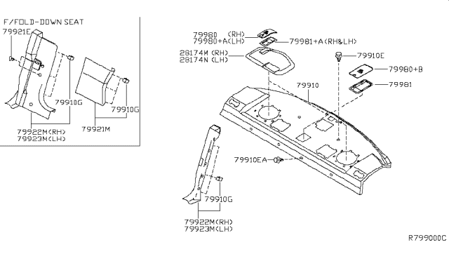 2002 Nissan Sentra Rear & Back Panel Trimming Diagram 3