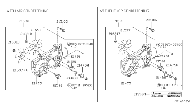 2001 Nissan Sentra Radiator,Shroud & Inverter Cooling Diagram 4