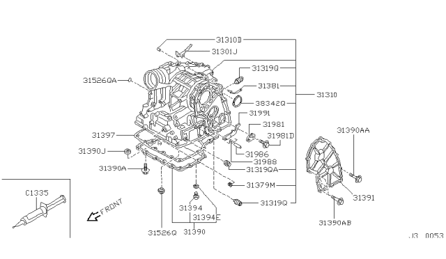 2004 Nissan Sentra Torque Converter,Housing & Case Diagram 3