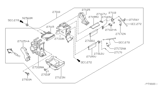 2001 Nissan Sentra Heater & Blower Unit Diagram 4