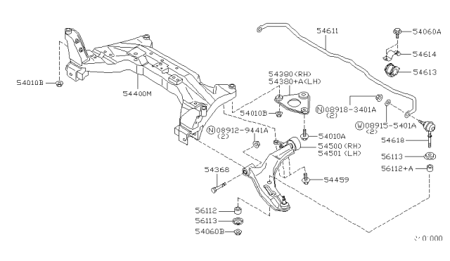 2003 Nissan Sentra Clamp-Stabilizer Diagram for 54614-4M700
