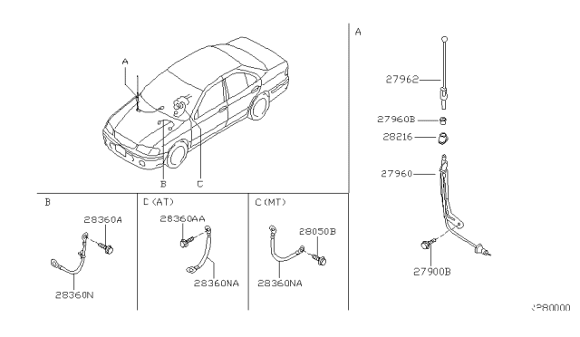 2001 Nissan Sentra Audio & Visual Diagram 1