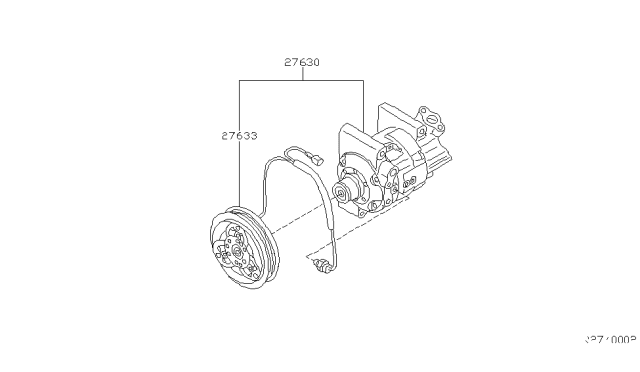 2001 Nissan Sentra Clutch Assy-Compressor Diagram for 92665-4Z000