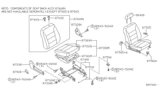 2001 Nissan Sentra Front Seat Diagram 3