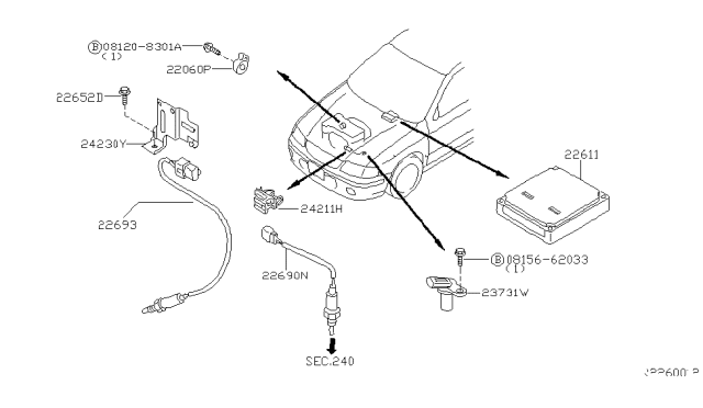 2004 Nissan Sentra Bracket-Harness Diagram for 24239-8U700