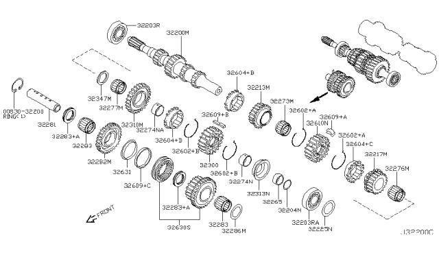 2004 Nissan Sentra Spacer-Main Shaft Diagram for 32265-6J000