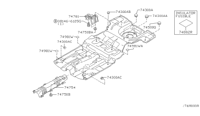 2001 Nissan Sentra Floor Fitting Diagram 3