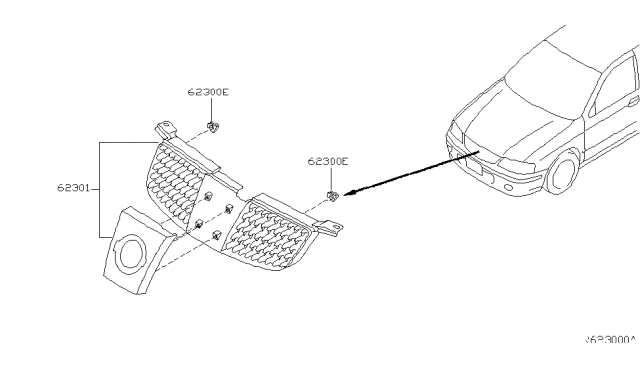 2004 Nissan Sentra Front Grille Diagram 1