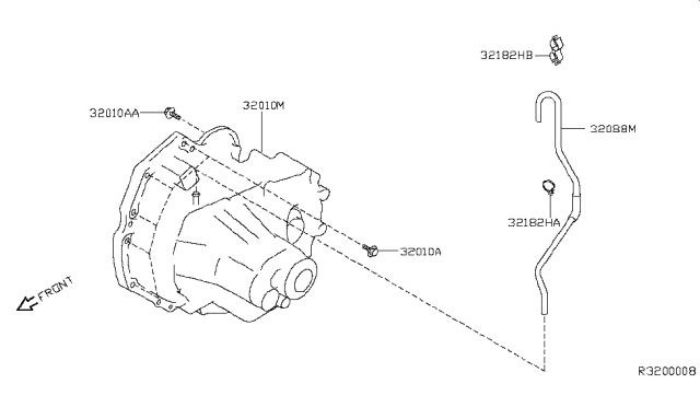 2001 Nissan Sentra Manual Transmission, Transaxle & Fitting Diagram 3