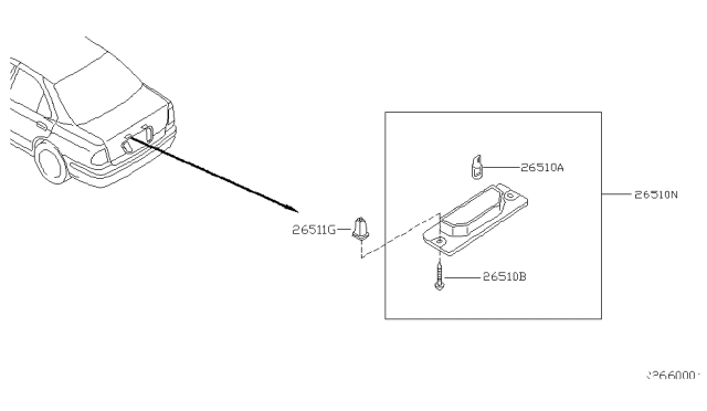 2005 Nissan Sentra Lamp Assembly-Licence Diagram for 26510-4Z000