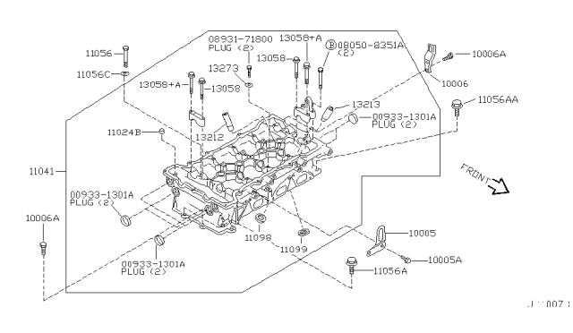 2002 Nissan Sentra Bolt-Hex Diagram for 08050-8351A