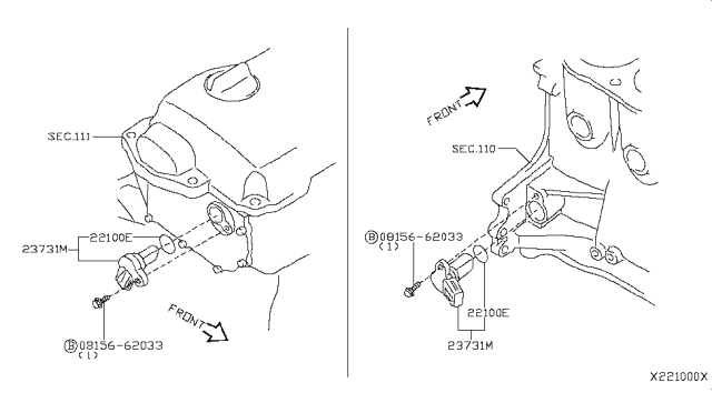 2003 Nissan Sentra CAMSHAFT Position Sensor Diagram for 23731-4M505