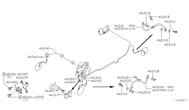 2001 Nissan Sentra Brake Piping & Control Diagram 9